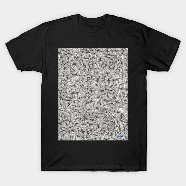 Abstract Pattern Black T-Shirt by CatCoq